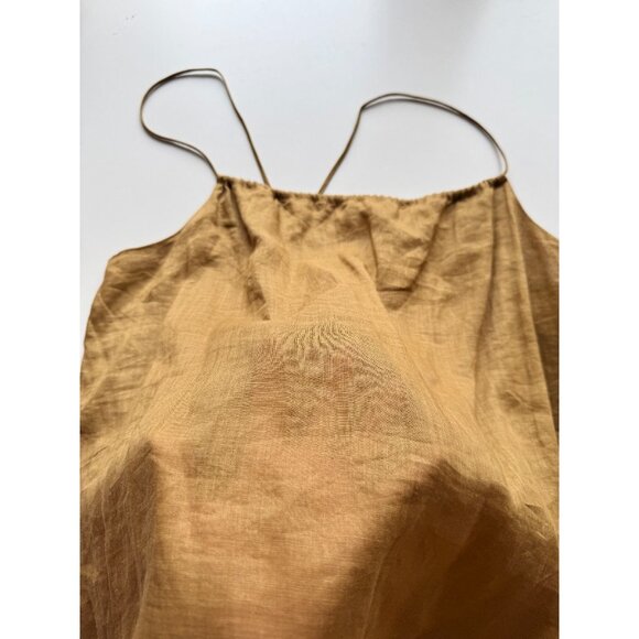 BANANA REPUBLIC Wild Mustard Ramie A-Line Square Neck Camisole Tank, Size M - Picture 8 of 12